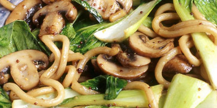 Chinese noodles with pak choi