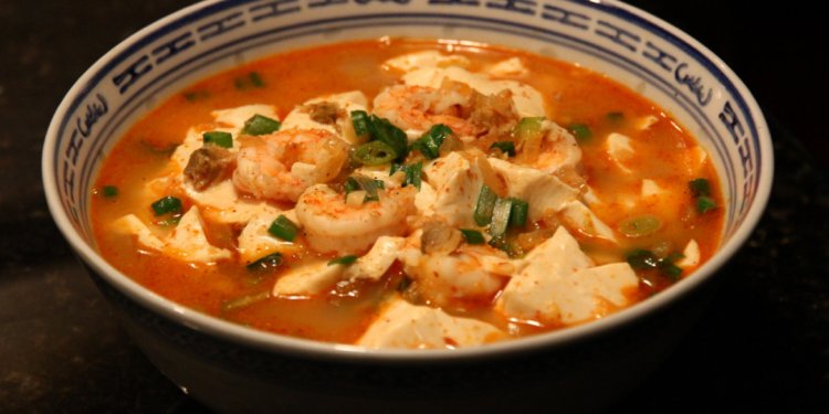 Spicy Tofu and Seafood Soup