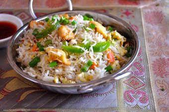 Indo Chinese Chicken Fried Rice recipe