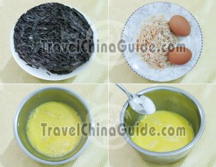 Ingredients of Seaweed and Egg Soup