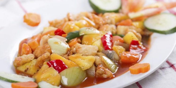 Sweet and Sour Chicken in Chinese