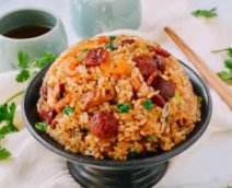 Sticky Rice with Chinese Sausage,  by thewoksoflife.com
