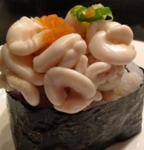 Sushi topped with fish genetalia
