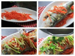 Traditional and authentic Chinese steamed fish with soy sauce.